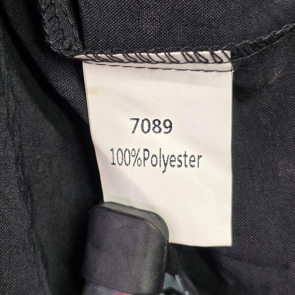 Black Maxi Dress Women L Black Swiss Dot Long Sleeve Ruffle Cottage Prairie NEW - Picture 14 of 14